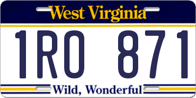 WV license plate 1RO871