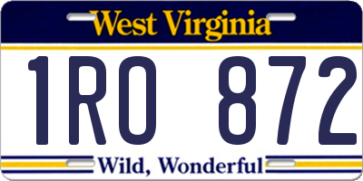 WV license plate 1RO872