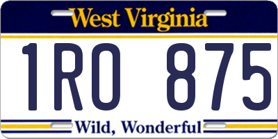 WV license plate 1RO875