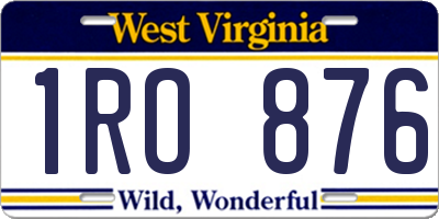 WV license plate 1RO876