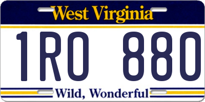 WV license plate 1RO880