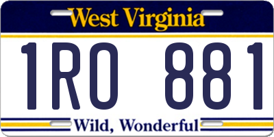WV license plate 1RO881