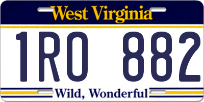 WV license plate 1RO882