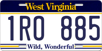 WV license plate 1RO885