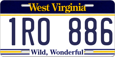 WV license plate 1RO886