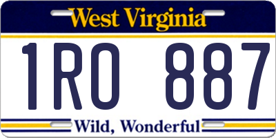 WV license plate 1RO887