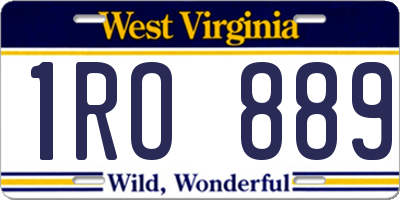 WV license plate 1RO889
