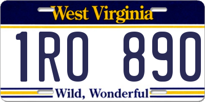 WV license plate 1RO890