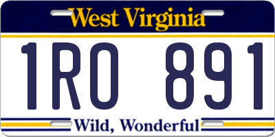 WV license plate 1RO891