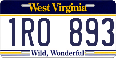 WV license plate 1RO893