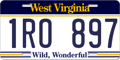 WV license plate 1RO897