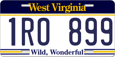 WV license plate 1RO899