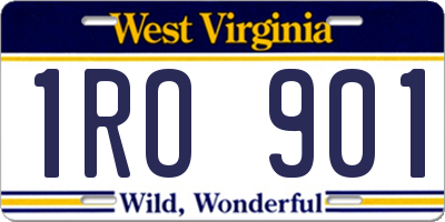 WV license plate 1RO901