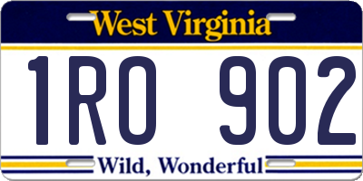 WV license plate 1RO902