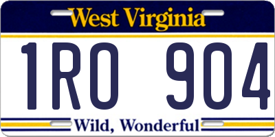WV license plate 1RO904
