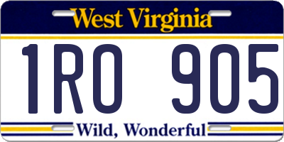 WV license plate 1RO905