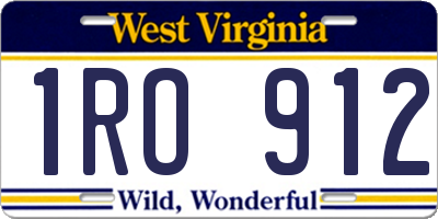 WV license plate 1RO912