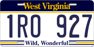 WV license plate 1RO927