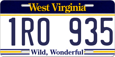 WV license plate 1RO935