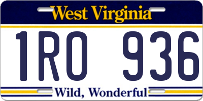 WV license plate 1RO936