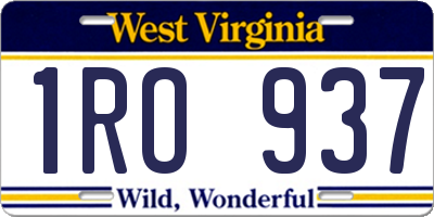 WV license plate 1RO937