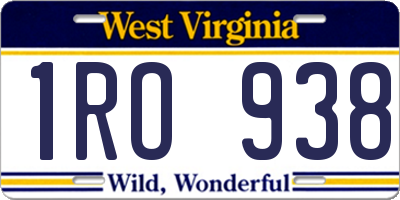 WV license plate 1RO938
