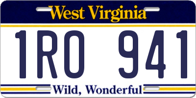 WV license plate 1RO941