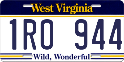 WV license plate 1RO944