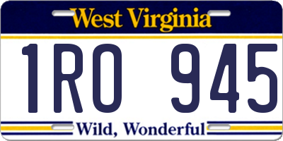 WV license plate 1RO945