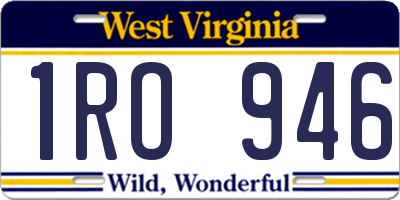 WV license plate 1RO946