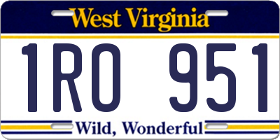 WV license plate 1RO951