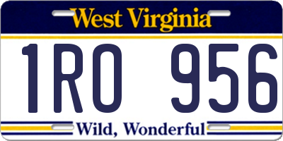 WV license plate 1RO956