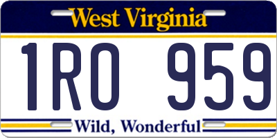 WV license plate 1RO959