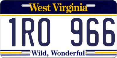 WV license plate 1RO966