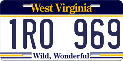 WV license plate 1RO969