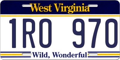 WV license plate 1RO970