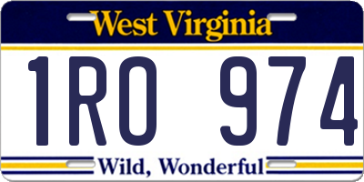 WV license plate 1RO974