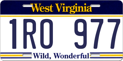 WV license plate 1RO977