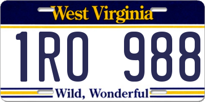WV license plate 1RO988