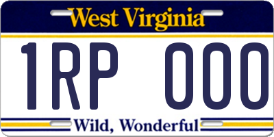 WV license plate 1RP000