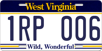WV license plate 1RP006