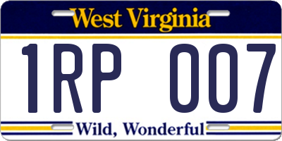 WV license plate 1RP007