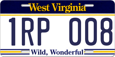 WV license plate 1RP008