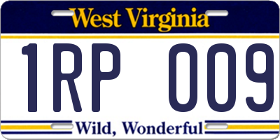 WV license plate 1RP009