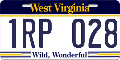 WV license plate 1RP028