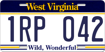 WV license plate 1RP042