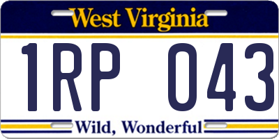 WV license plate 1RP043