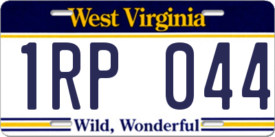 WV license plate 1RP044