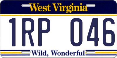 WV license plate 1RP046