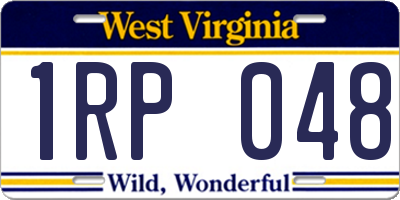 WV license plate 1RP048